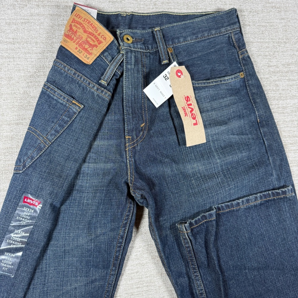Levi's 569 Loose Straight Jeans Mens 32/34 Blue Denim 00569-0041